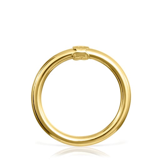 Tous Ring Large Silver Hold Vermeil