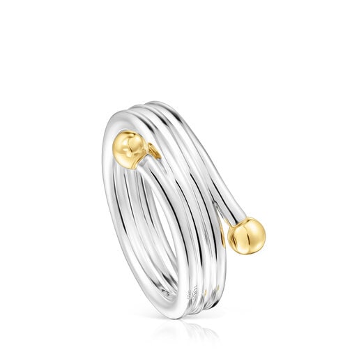 Silver and silver vermeil St. Tropez Triple ring | 