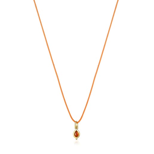 Tous Pulseras Magic Nature Necklace with cord carnelian orange and