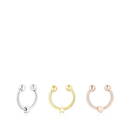 Tous Basics tricolored steel TOUS Rings of Pack septum