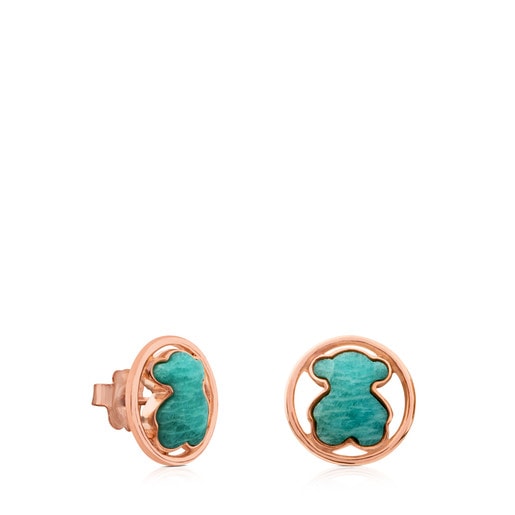 Tous Vermeil Rose Camille Earrings with Amazonite Silver