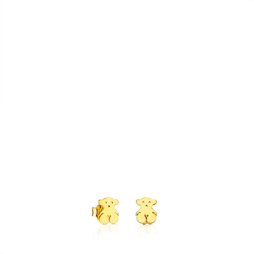 Gold TOUS Bear Earrings Bear motif