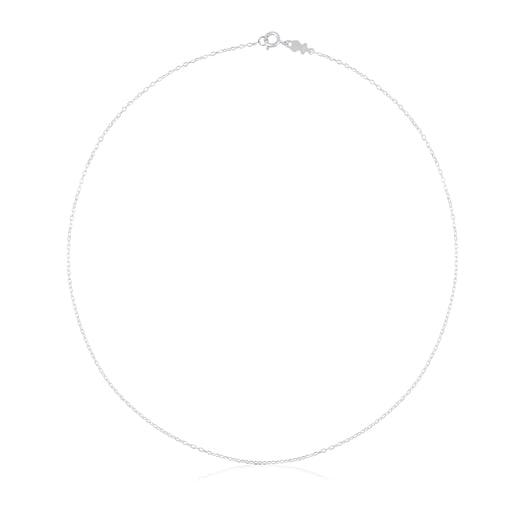 Tous Choker Silver with TOUS oval 45cm. rings. Chain