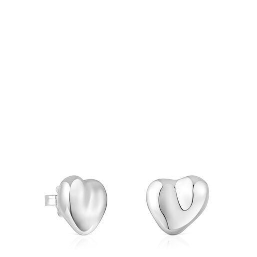 Silver heart motif Earrings Tabit | 