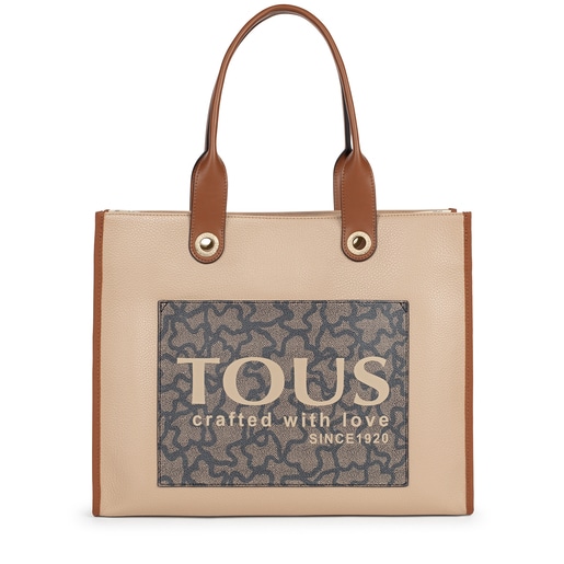 Large brown and beige Amaya Kaos Icon Shopping bag | 