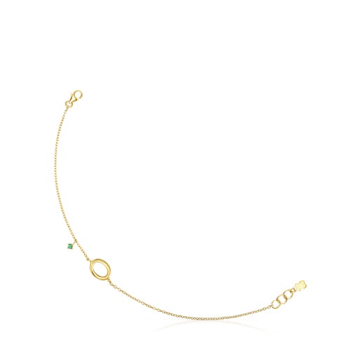 TOUS Hav bracelet in gold with circle and tsavorite gems | 
