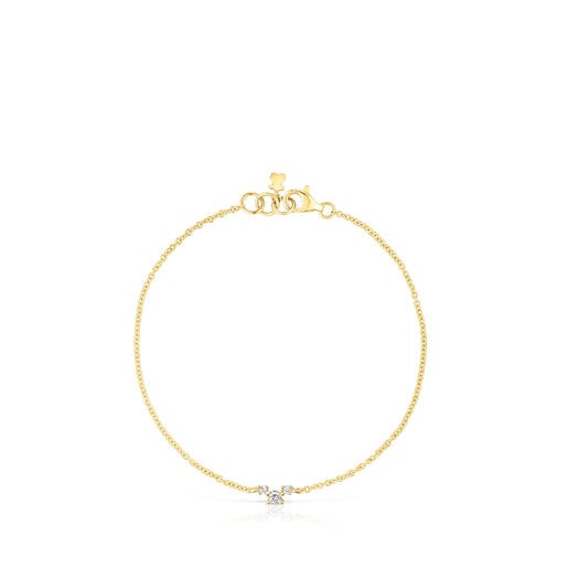 Tous Bolsas Gold Bracelet with diamonds Les Classiques