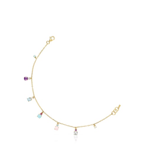 Tous Ivette Gold Gemstones Bracelet with in Mini