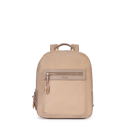 Tous Online Taupe colored Canvas Backpack Brunock Chain