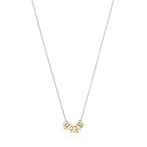 Tous charms with silver and Garden Virtual vermeil Silver Necklace