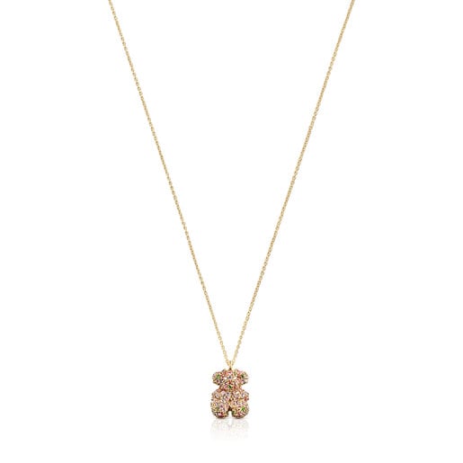 Tous Bear Bold gold necklace Gemstone and
