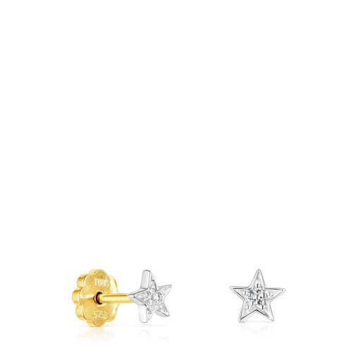 Tous Perfume White Gold TOUS with motifs Diamonds Star Puppies Earrings