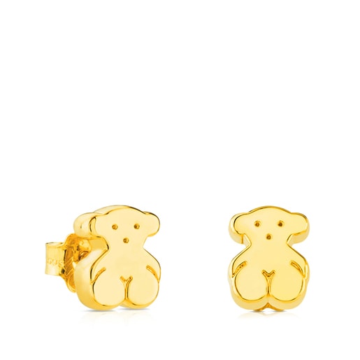Tous Perfume Gold Sweet Dolls Earrings Bear back. Push motif