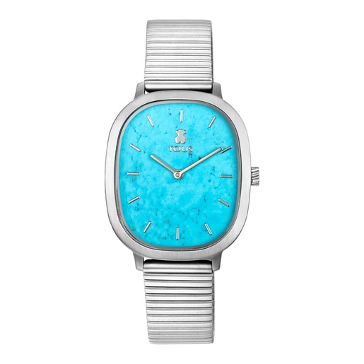 Steel Heritage Gems watch with Turquoise sphere | 