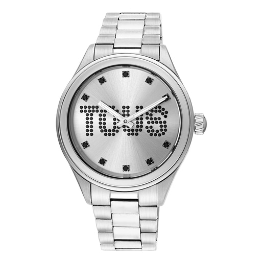 Tous with watch wristband T-Logo steel Analogue and crystals