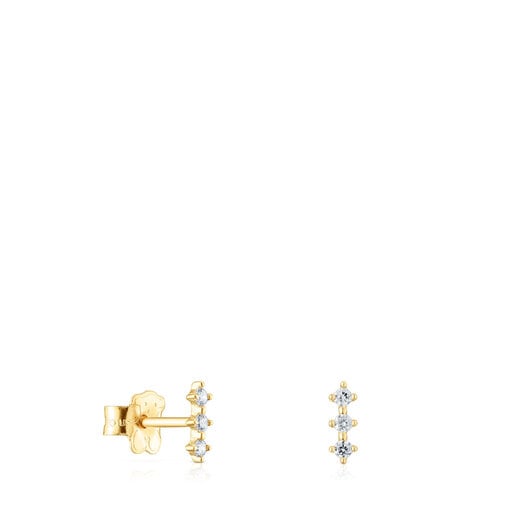 Tous Perfume Gold Strip earrings with diamonds Classiques Les