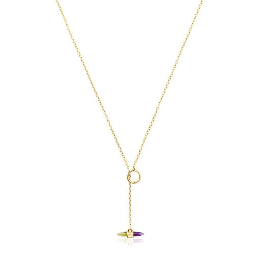 Tous Pulseras Gold Lure Necklace gemstones with