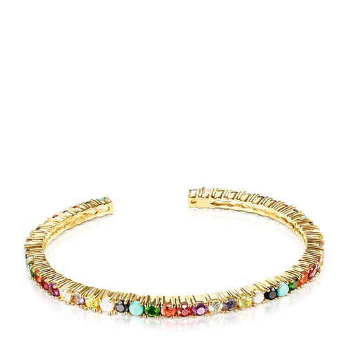 Tous Bolsas Silver Vermeil Straight Bracelet Color with Gemstones