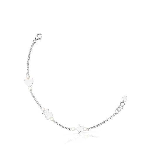 Tous Real 17,5cm. Bracelet Sisy with Pearls Silver TOUS