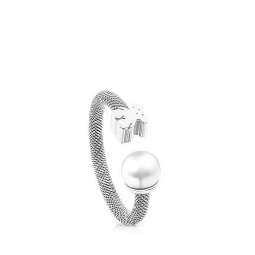 Bolsas Tous Silver TOUS Mesh Ring with pearl