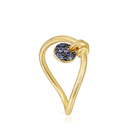 Anillos Tous Silver vermeil Luah luna Ring sapphires with