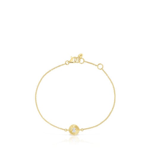 Tous Bolsas Gold Iris with Motif diamonds Bracelet