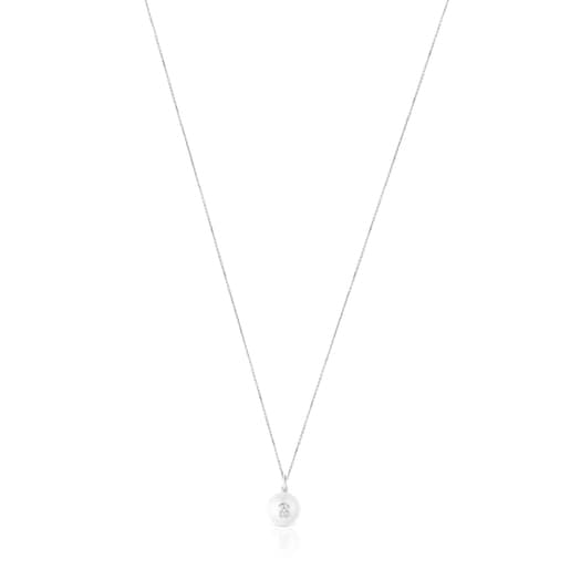 White Gold TOUS Puppies Necklace with diamonds and pearls | 