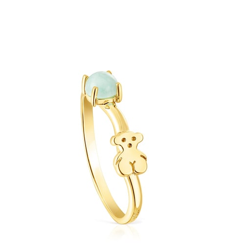 Silver Vermeil Fragile Nature Ring with Amazonite