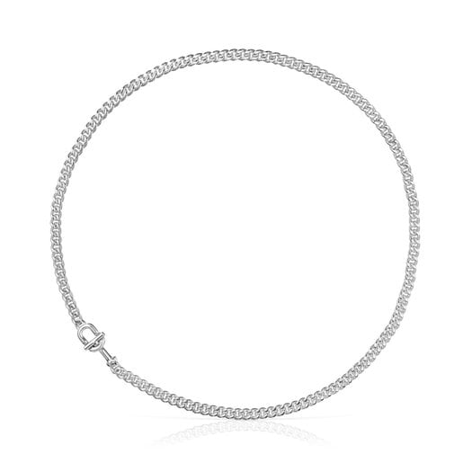 Large TOUS MANIFESTO curb chain Choker in silver