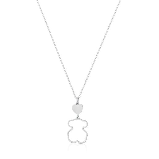 Silver TOUS New Silueta Necklace Bear motif