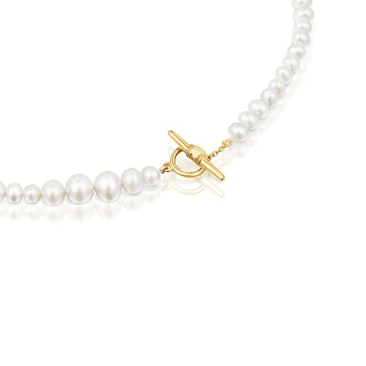Tous Pulseras Cultured pearl Lure Necklace with vermeil silver