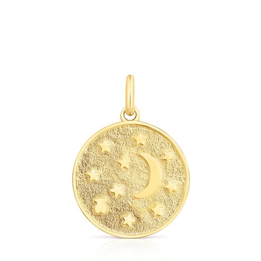 Silver vermeil moon and stars Medallion Efecttous | 
