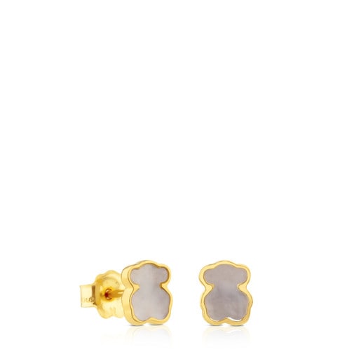 Tous Earrings Gold and bear XXS Mother-of-pearl