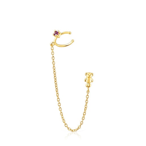 Relojes Tous Gold TOUS Teddy Bear Earcuff with amethyst gemstone