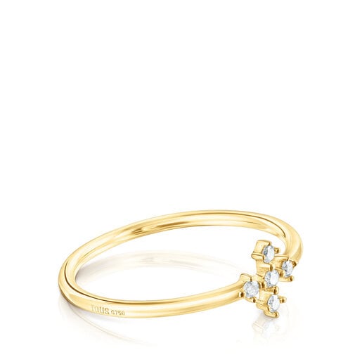 Anillos Tous Gold Cross ring with diamonds Classiques Les