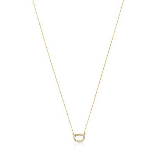 Tous Hav diamonds of with in TOUS circle gold necklace