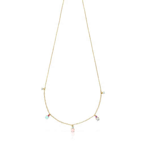 Tous Mini in Necklace with Ivette Gemstones Gold