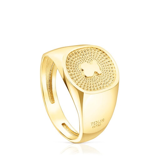 Tous Signet Oursin Gold ring