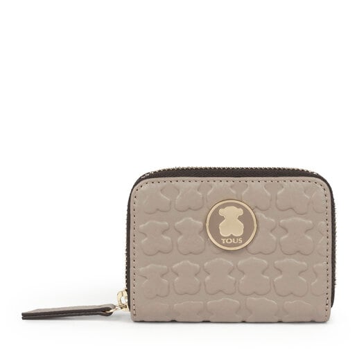 Medium Taupe colored Leather Sherton Change purse | 