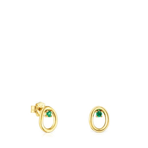 Tous Perfume TOUS Hav earrings with gold gems in tsavorite