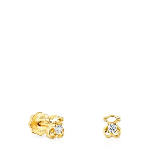 Gold Baby TOUS earrings with diamonds | 