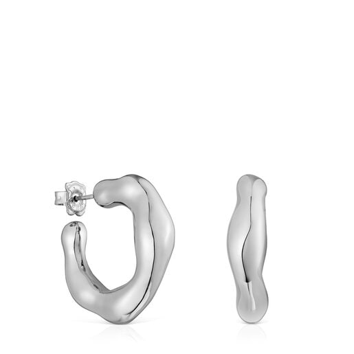 Silver hoop Earrings Tabit | 