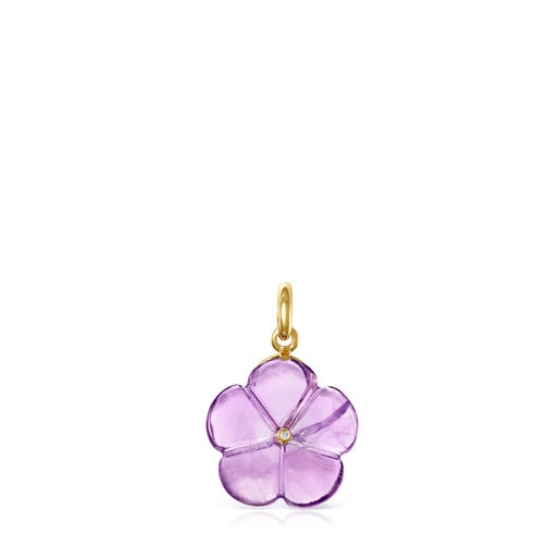 Vita Pendant in Gold with Amethyst and Diamond