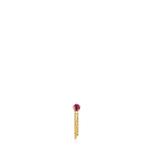 Tous with Earring rhodolite and TOUS Cool 1/2 Joy double Gold chain