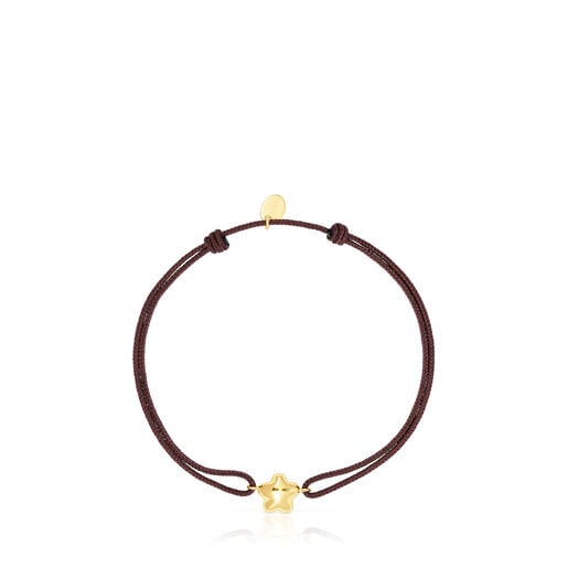Tous Bolsas Gold and brown cord Flower Balloon TOUS bracelet