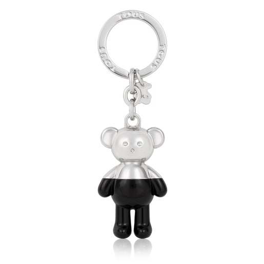 Silver and black-colored Teddy Bear Key ring | 