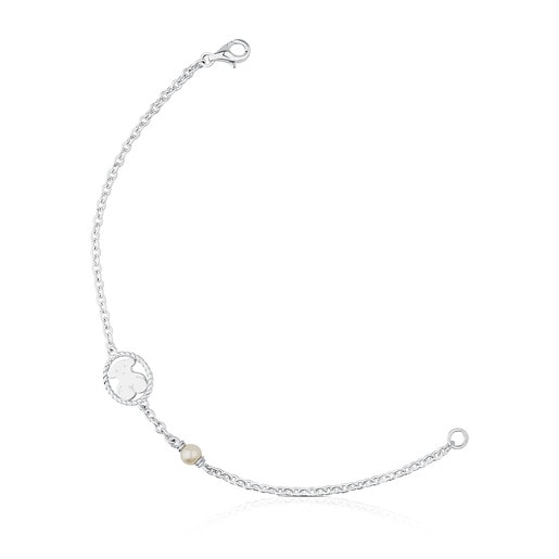 Silver Camee Bracelet with Pearl | 