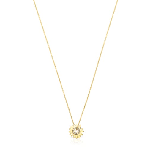 Tous with diamonds Mama Necklace TOUS Crossword Gold