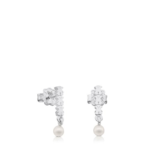 Tous with TOUS Pearls Earrings Silver Straight