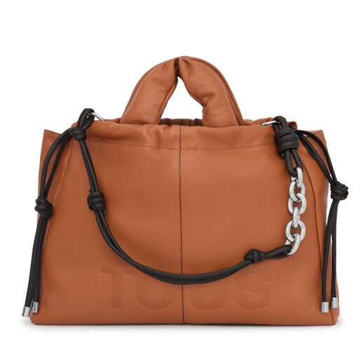 Large leather-colored leather One-shoulder bag TOUS Cloud | 